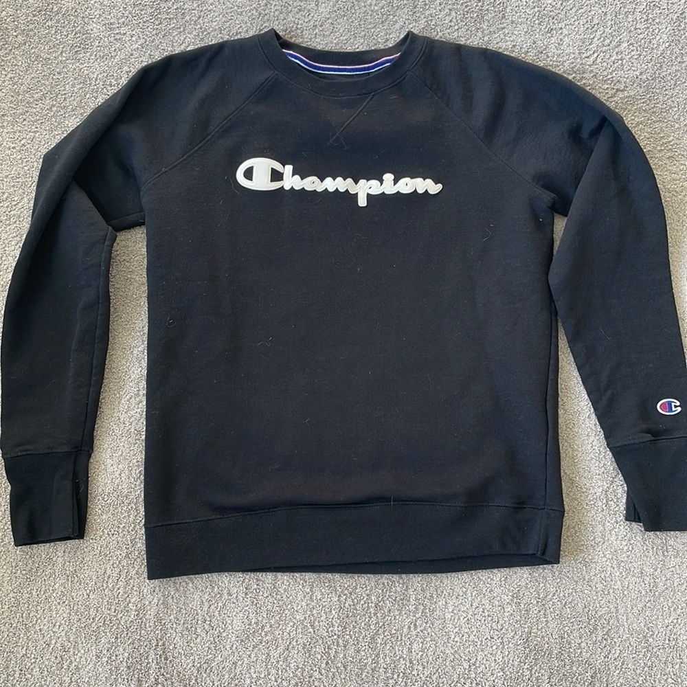 EC Champion Black Crew Neck Sweatshirt - Size M